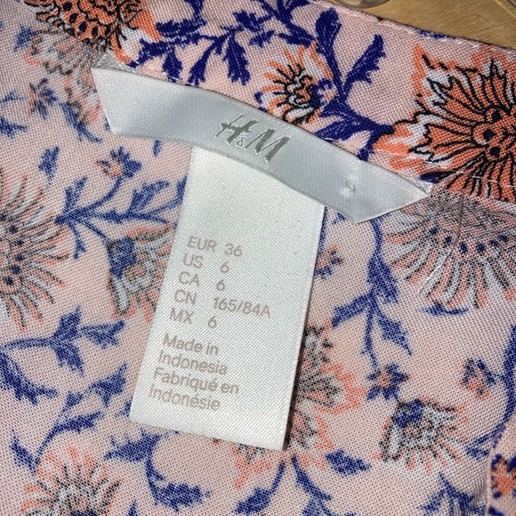 H&M Summer Dress Sz 6 Floral Pink Hi-Low - Picture 3 of 5